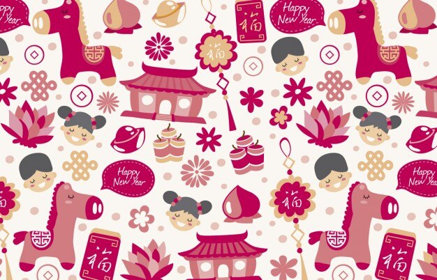 Vector gratuito fondo de feliz año nuevo chino