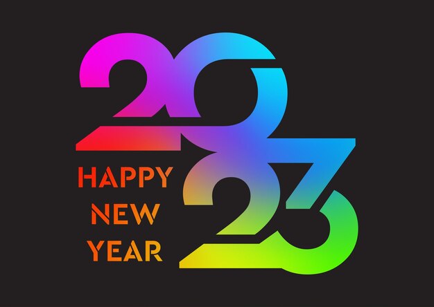 Fondo de feliz año nuevo con diseño de texto degradado