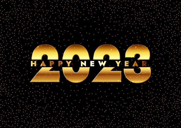 Fondo de feliz año nuevo dorado y negro 1010