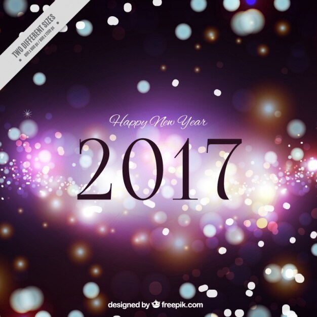 Fondo de feliz año nuevo con efecto bokeh