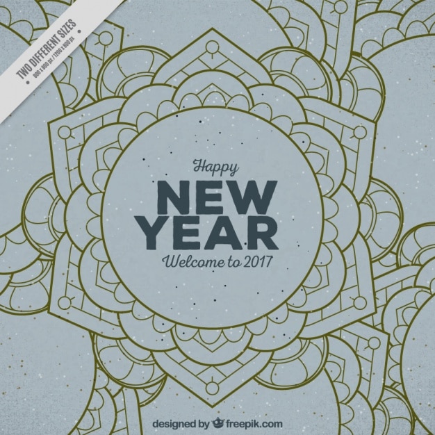 Vector gratuito fondo de feliz año nuevo ornamental vintage