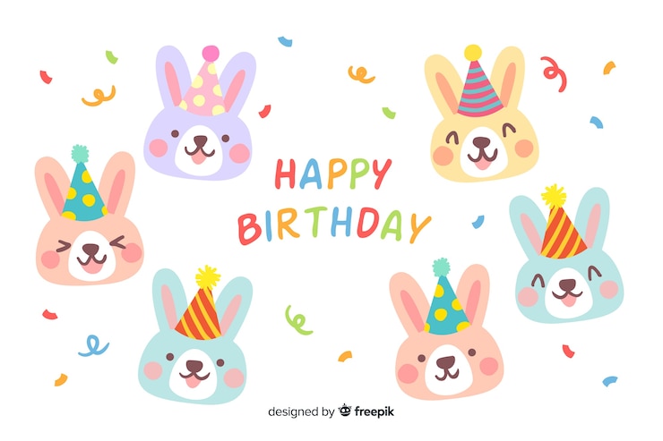 Vector gratuito fondo feliz cumpleaños dibujado a mano estilo