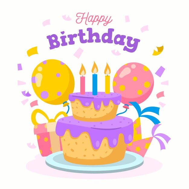 Fondo de feliz cumpleaños dibujado a mano