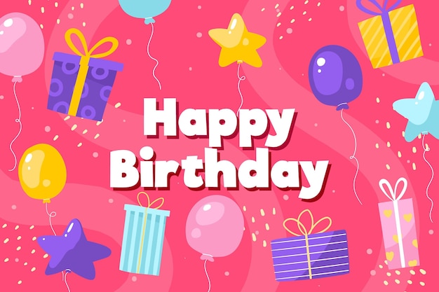 Fondo de feliz cumpleaños dibujado a mano