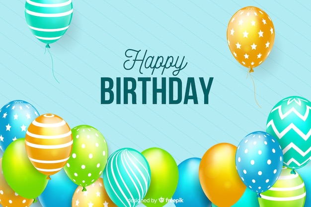 Fondo feliz cumpleaños con diseño plano