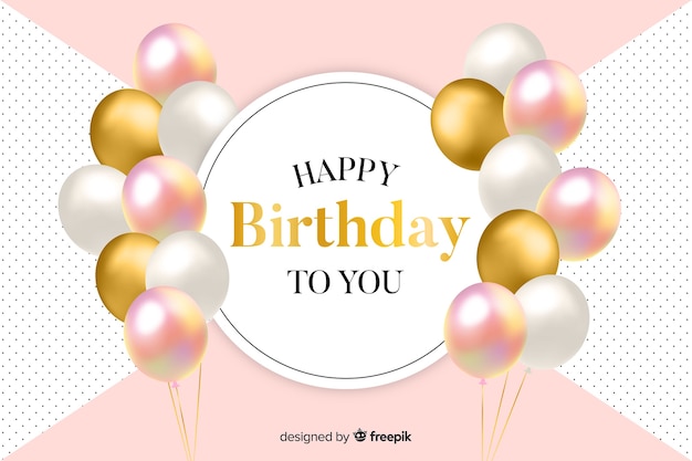 Fondo feliz cumpleaños con diseño plano
