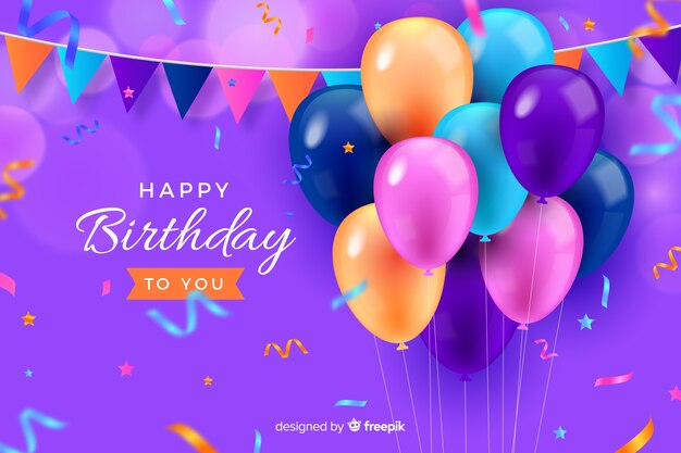 Fondo de feliz cumpleaños estilo realista