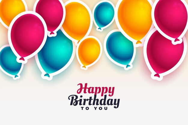 Fondo de feliz cumpleaños con globos de colores