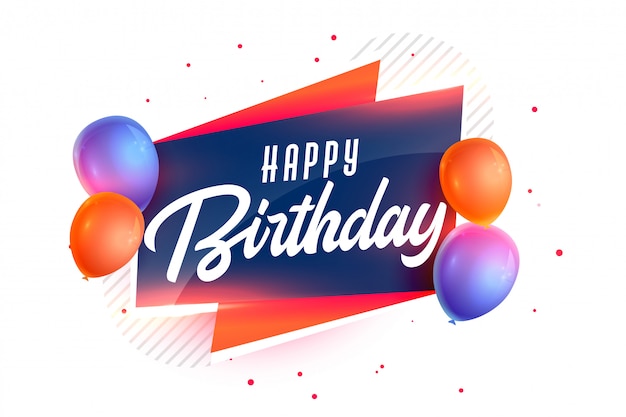 Fondo feliz cumpleaños con globos realistas 3d