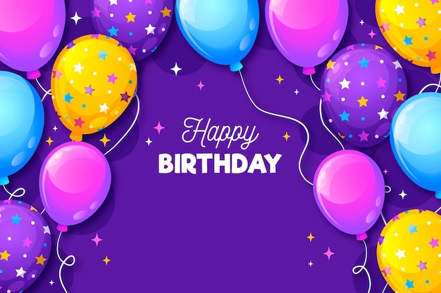Vector gratuito fondo de feliz cumpleaños con globos