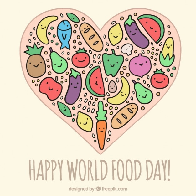 Vector gratuito fondo de feliz día mundial de la comida