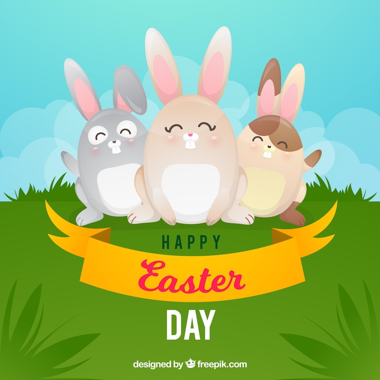 Vector gratuito fondo de feliz día de pascua dibujado a mano