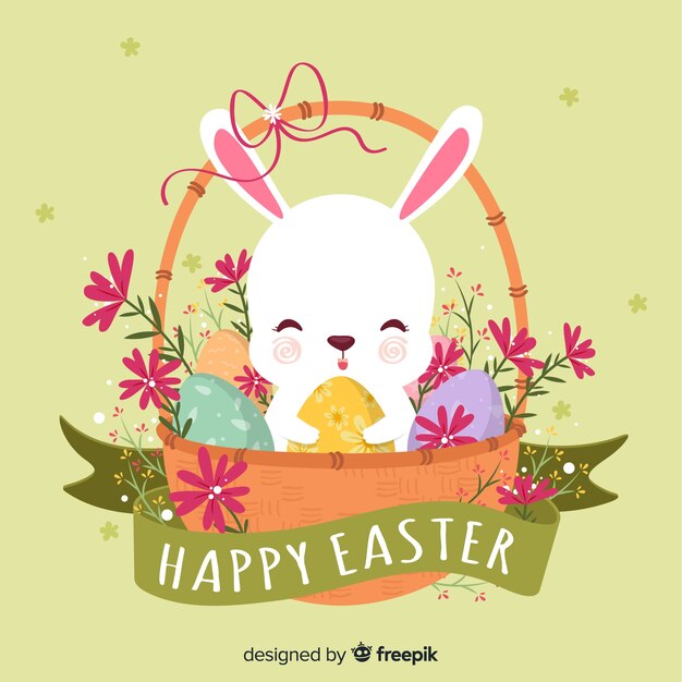 Fondo feliz día de pascua dibujado a mano