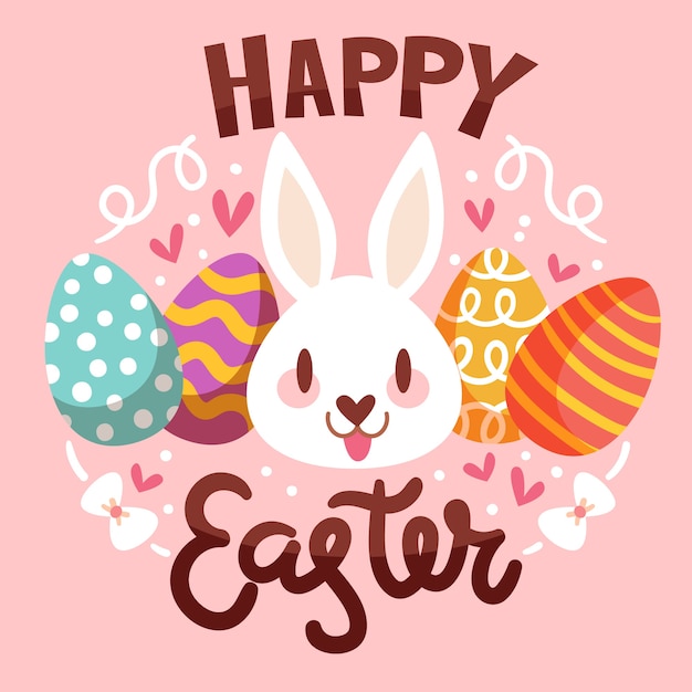 Fondo de feliz día de pascua dibujado a mano
