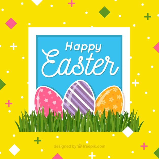 Fondo de feliz día de pascua en estilo plano