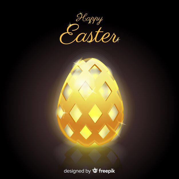 Fondo feliz día de pascua negro y dorado