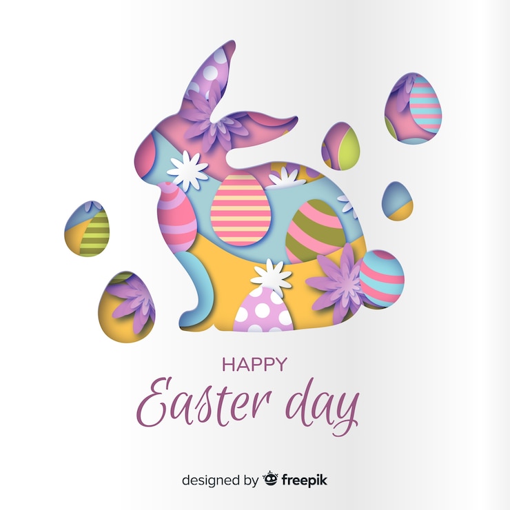 Vector gratuito fondo de feliz día de pascua