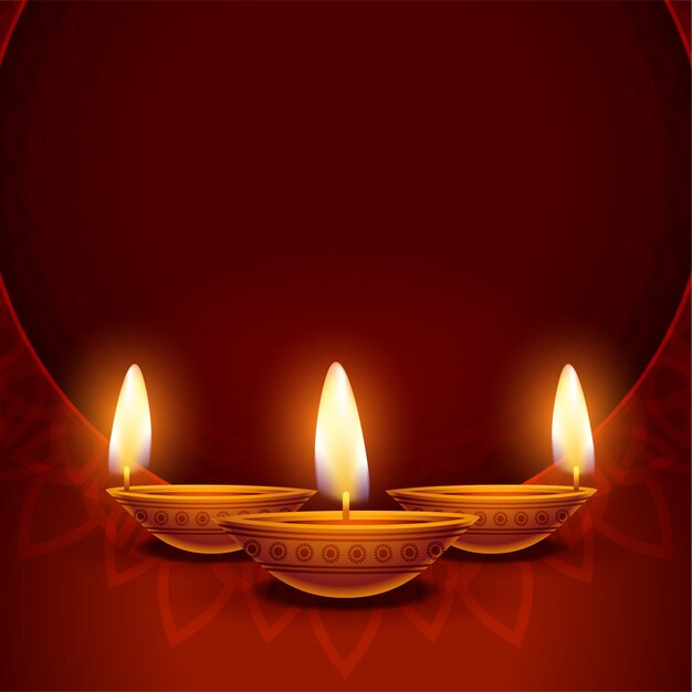 Fondo feliz diwali con diya y espacio de texto