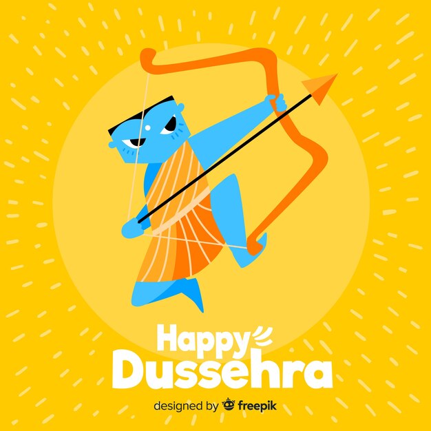 Fondo feliz dussehra en estilo dibujado a mano