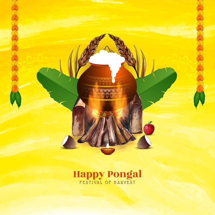Vector gratuito fondo feliz del festival cultural del sur de la india pongal