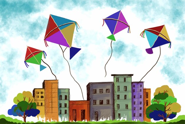 Fondo feliz del festival de la india del día de fiesta de makar sankranti
