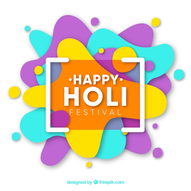 Vector gratuito fondo feliz holi en diseño plano