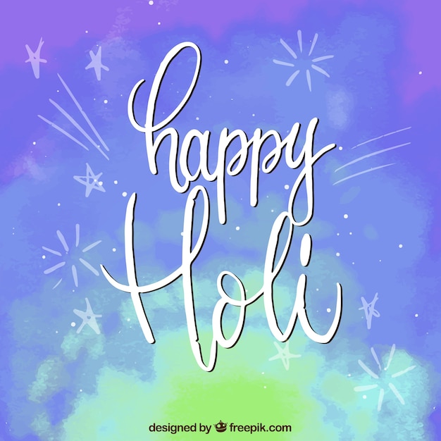 Vector gratuito fondo de feliz holi con lettering