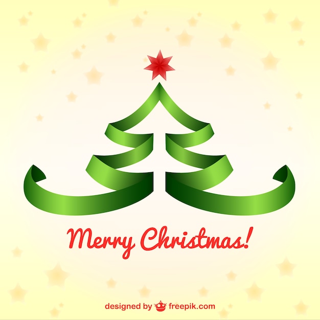 Vector gratuito fondo de feliz navidad con árbol de lazos