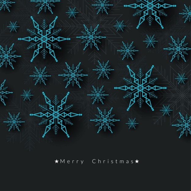 Fondo de feliz navidad con copos de nieve abstractos