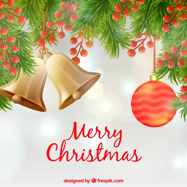 Fondo de feliz navidad con decoraciones navideñas