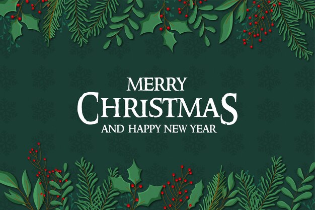 Fondo de feliz navidad con diseño plano