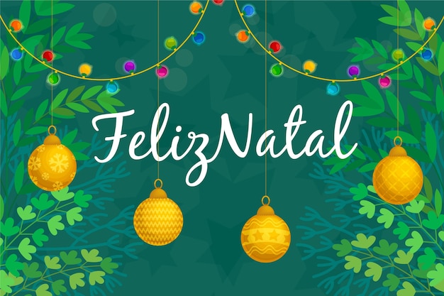 Fondo de feliz navidad de diseño plano