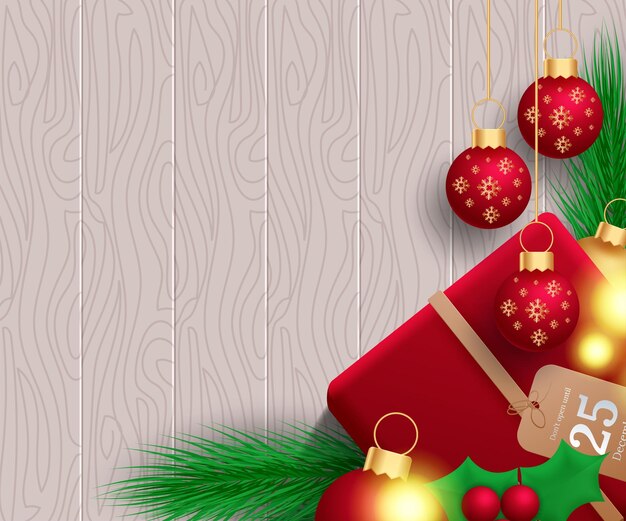 Fondo de feliz Navidad con elemento de Navidad ilustración vectorial