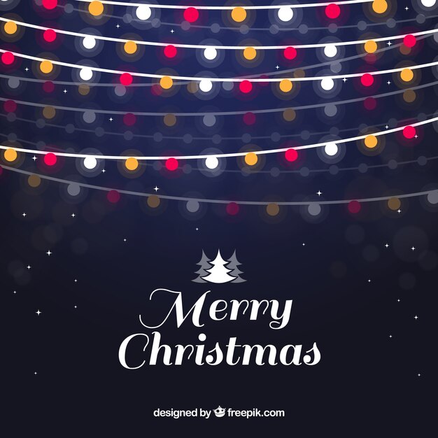 Fondo de feliz navidad con luces 