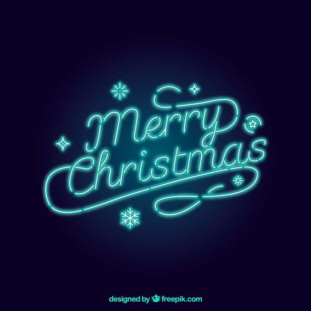 Fondo de feliz navidad de neón