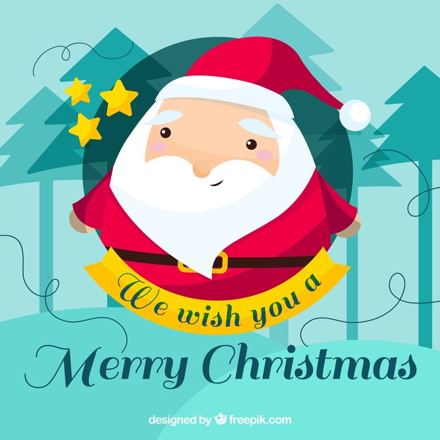 Fondo de feliz navidad con santa claus 