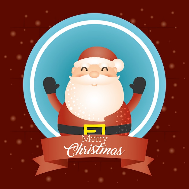 Vector gratuito fondo feliz navidad con santa claus