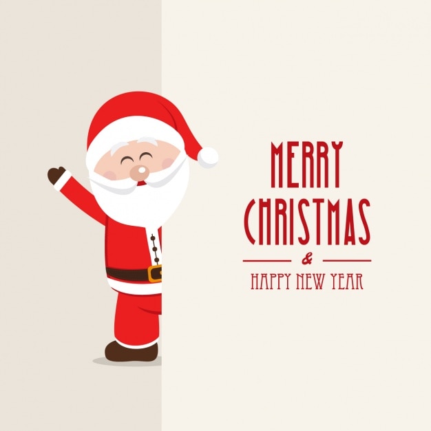 Fondo de feliz navidad con un sonriente papá noel