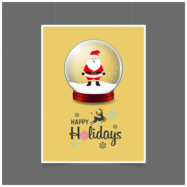 Fondo de feliz Navidad vacaciones de Navidad de Santa Claus en bola