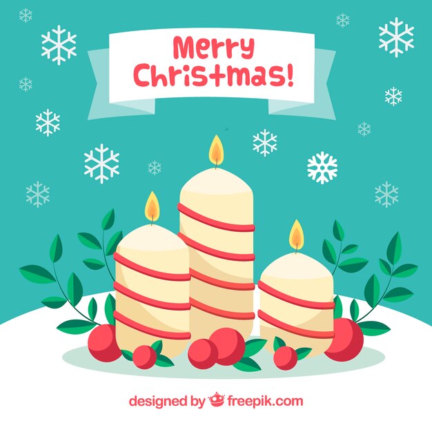 Fondo de feliz navidad con velas