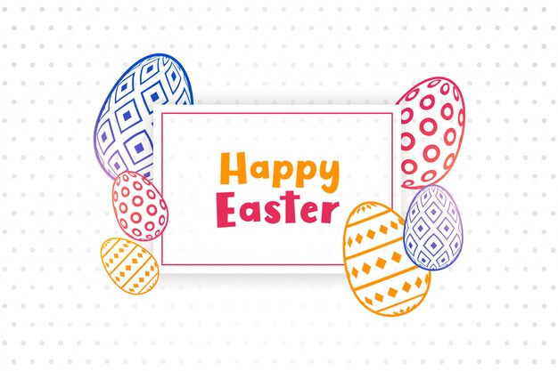 Fondo feliz de pascua con huevos decorativos