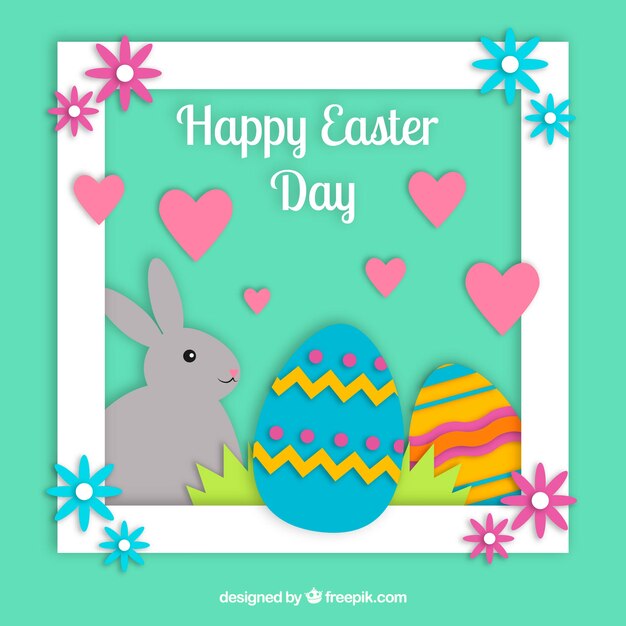 Fondo de feliz pascua en papel