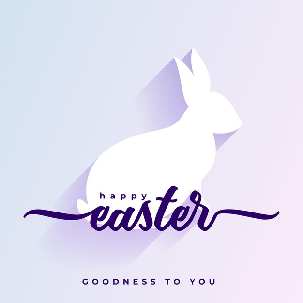Fondo feliz pascua con silueta de conejo