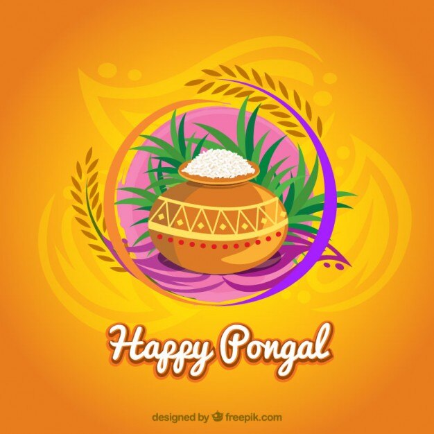 Fondo de feliz Pongal en estilo colorido