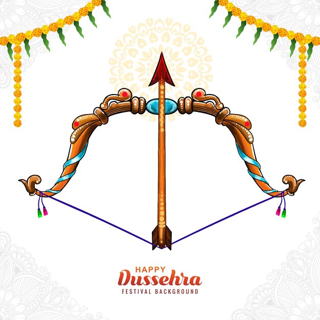 Fondo feliz de la tarjeta de felicitación del festival del arco y de la flecha de Dussehra