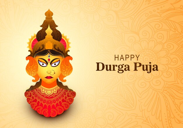 Fondo feliz de la tarjeta del festival indio de la celebración de durga pooja