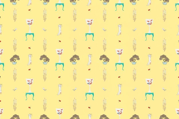Fondo femenino de vector de patrón de moda vintage, remix de obras de arte de George Barbier