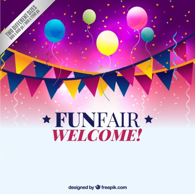 Vector gratuito fondo de feria divertida