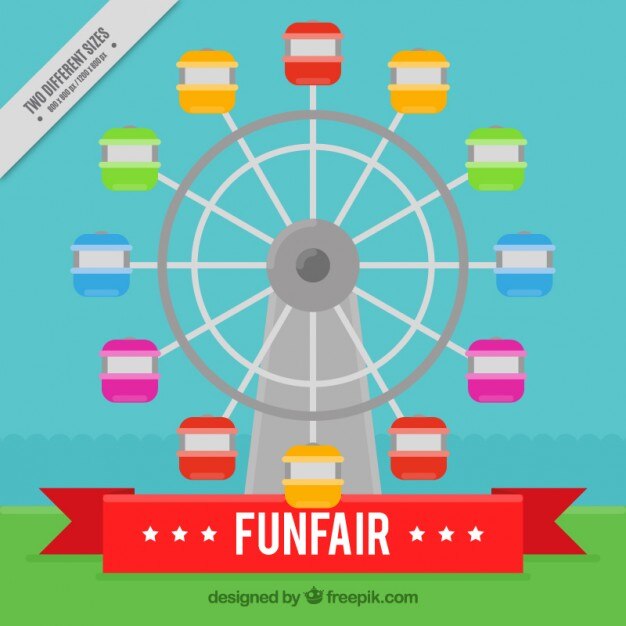Fondo de feria de noria de colores