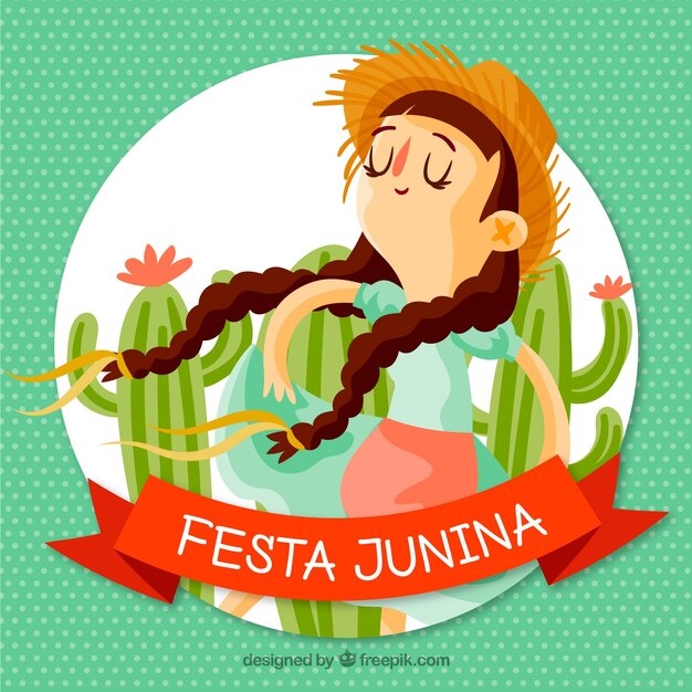 Fondo para festa junina con chica